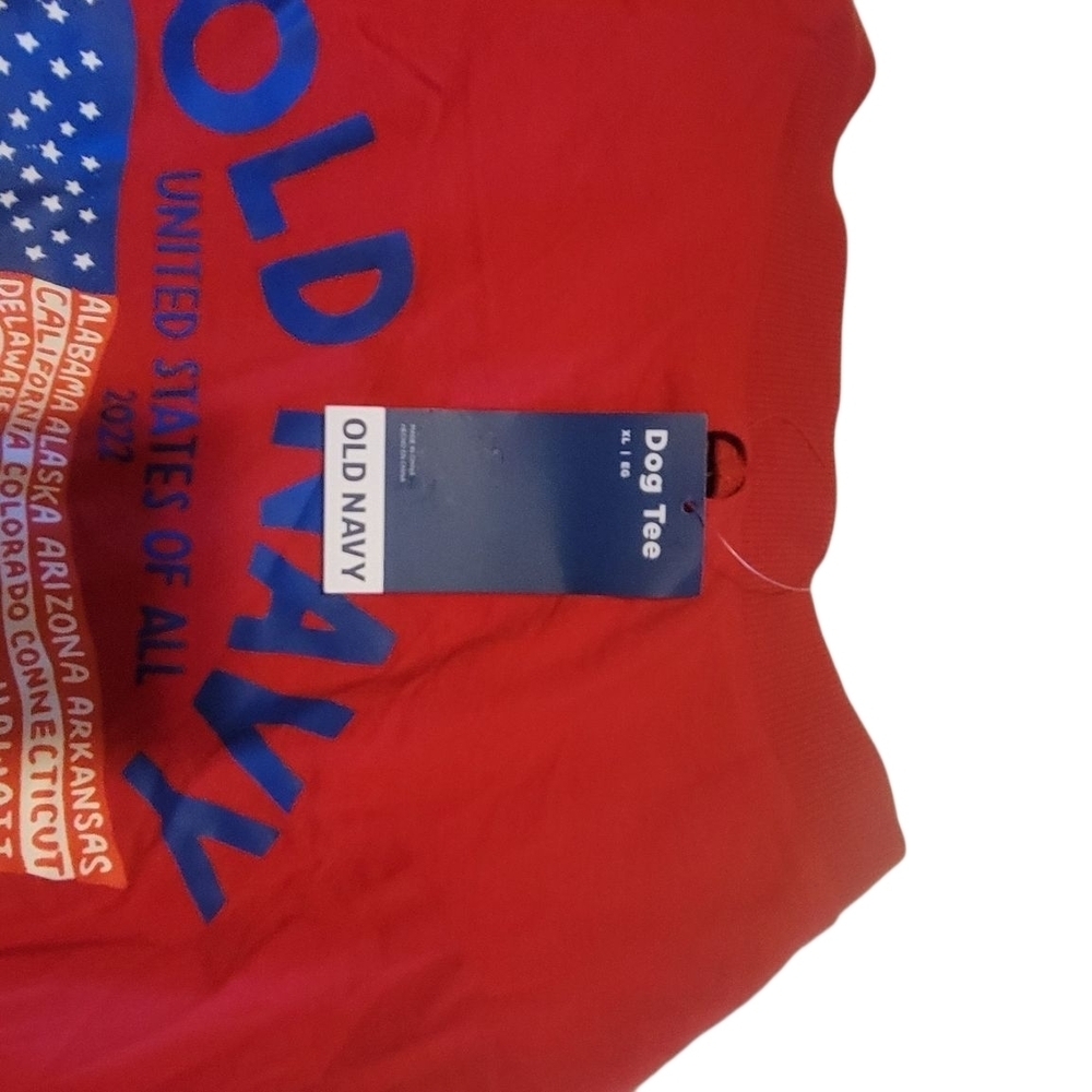 Old Navy Red and Blue Graphic Dog Tee - Picture 3 of 3